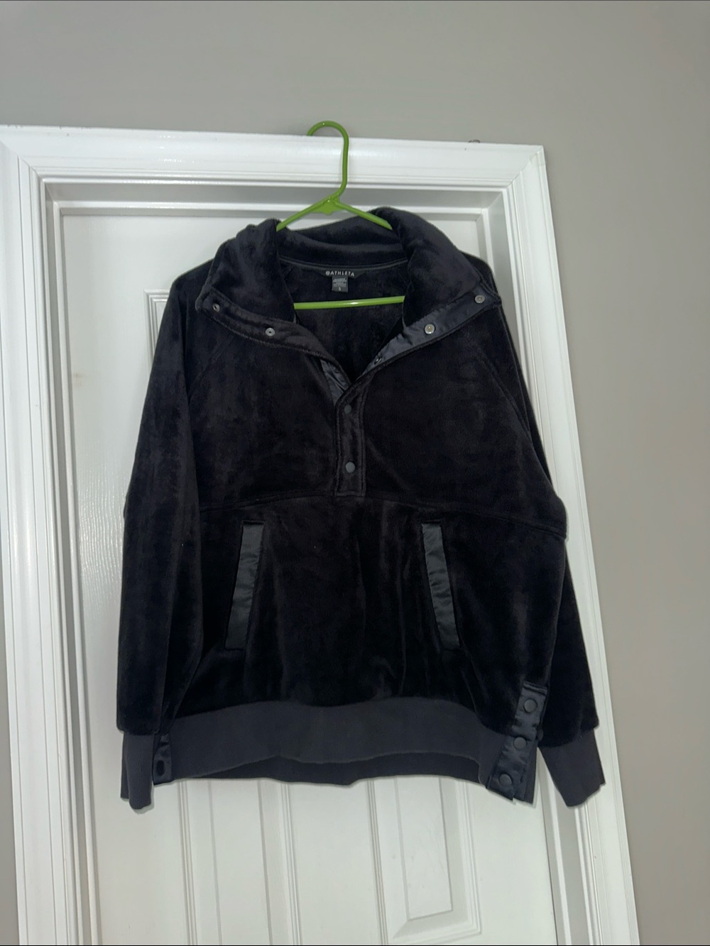 Athleta velour 1/4 snap pullover